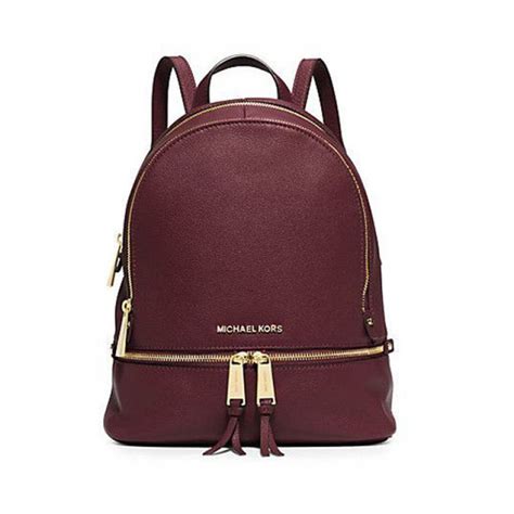 michael kors rhea velour burgundy|Rhea leather backpack Michael Kors Burgundy in Leather.